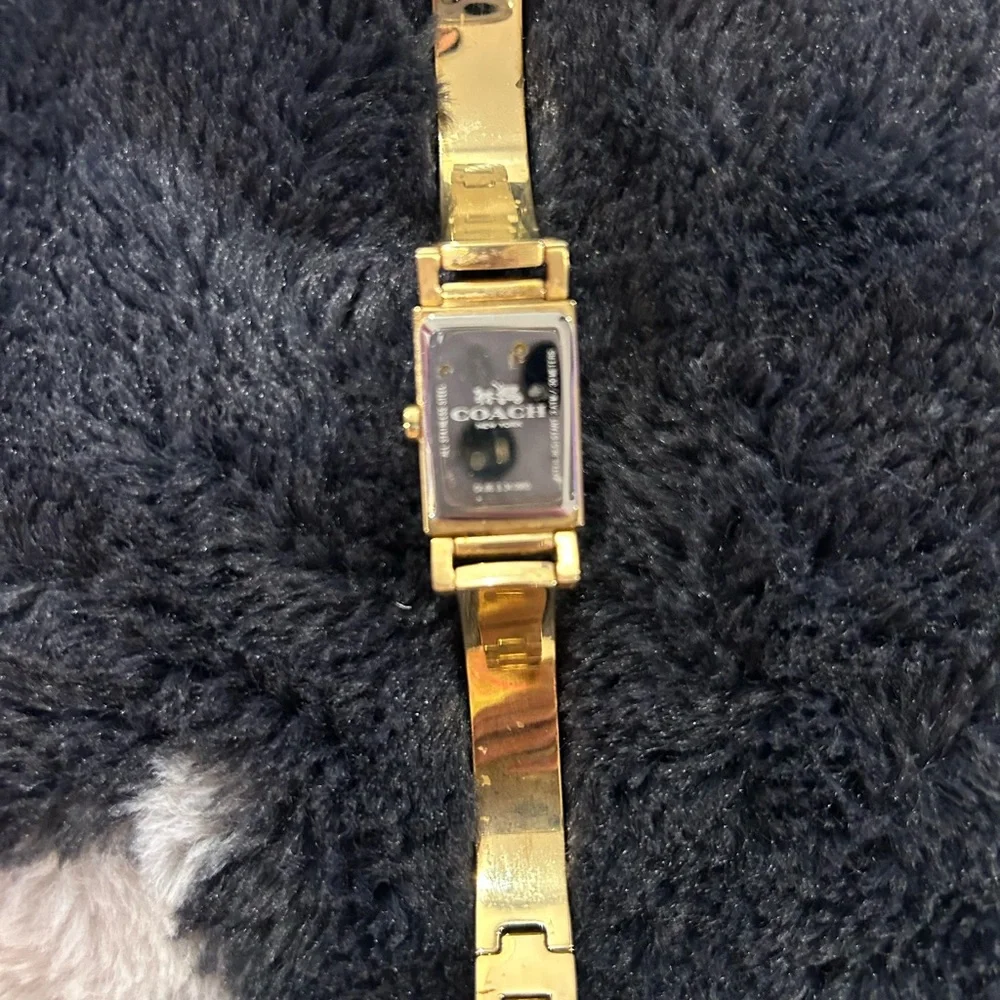 Coach Gold Rectangular Face Watch - Picture 2 of 3